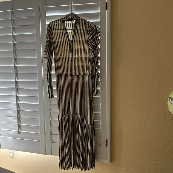 Zara | Dresses | Zara Striped Sheer Dress | Poshmark